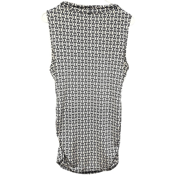 Dana Buchman sleeveless blouse navy and white medium - Picture 2 of 5